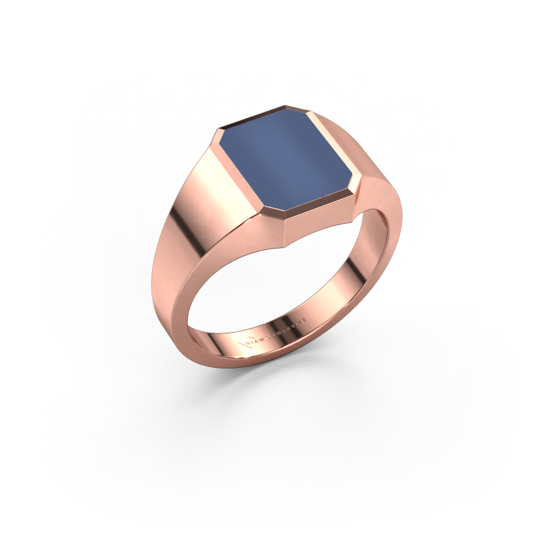 Afbeelding van Pinkring Lars 1 585 rosé goud Blauw lagensteen 10x8 mm