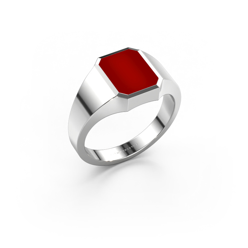 Image of Pinky ring Lars 1 585 white gold Carnelian 10x8 mm