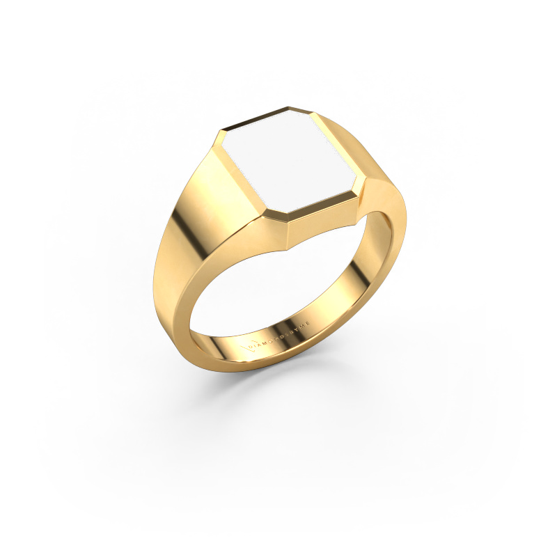 Image of Pinky ring Lars 1 585 gold White enamel 10x8 mm