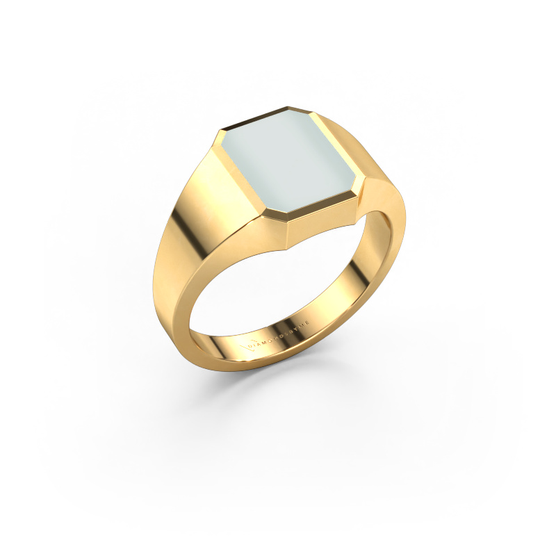 Image of Pinky ring Lars 1 585 gold Green sardonyx 10x8 mm
