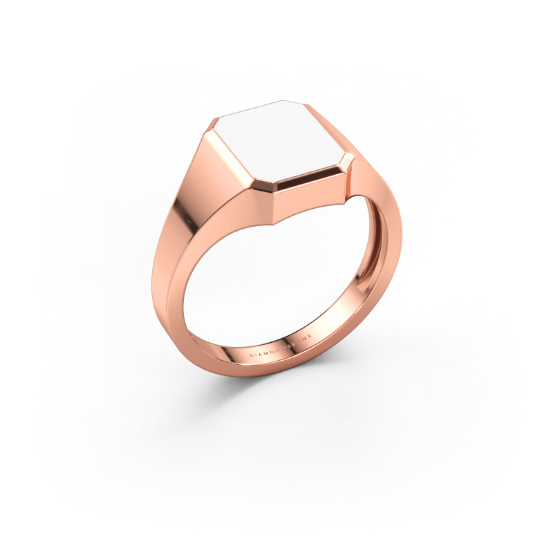 Image de Bague pinky Lars 1 light 585 or rose émail blanc 10x8 mm