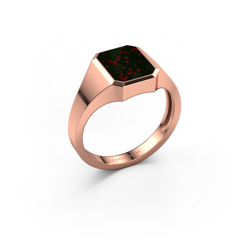 Image of Pinky ring Lars 1 light 585 rose gold Bloodstone 10x8 mm