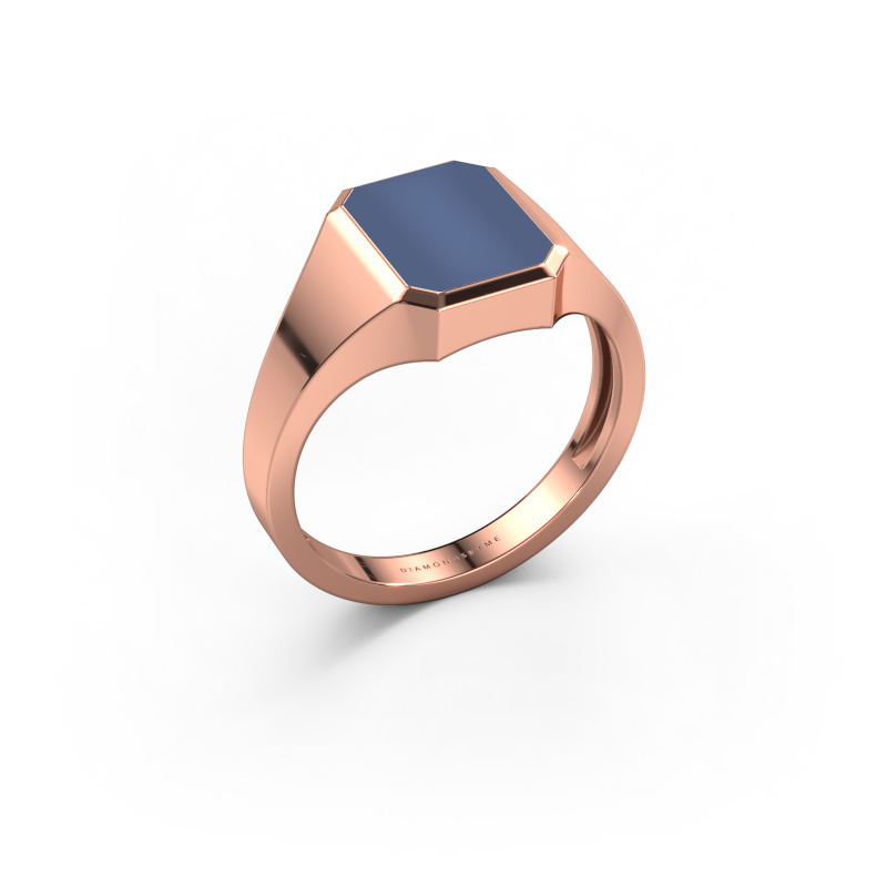 Image of Pinky ring Lars 1 light 585 rose gold Blue sardonyx 10x8 mm