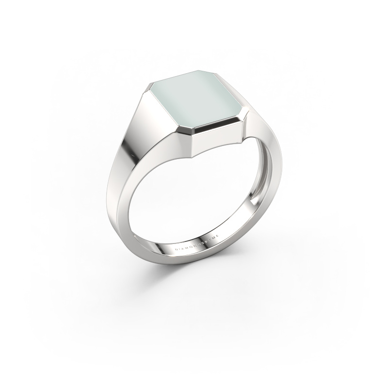 Image of Pinky ring Lars 1 light 950 platinum Green sardonyx 10x8 mm