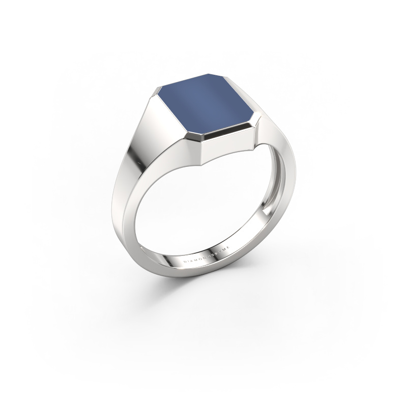 Bild von Pinky Ring Lars 1 light 585 Weißgold Blau Lagenstein 10x8 mm