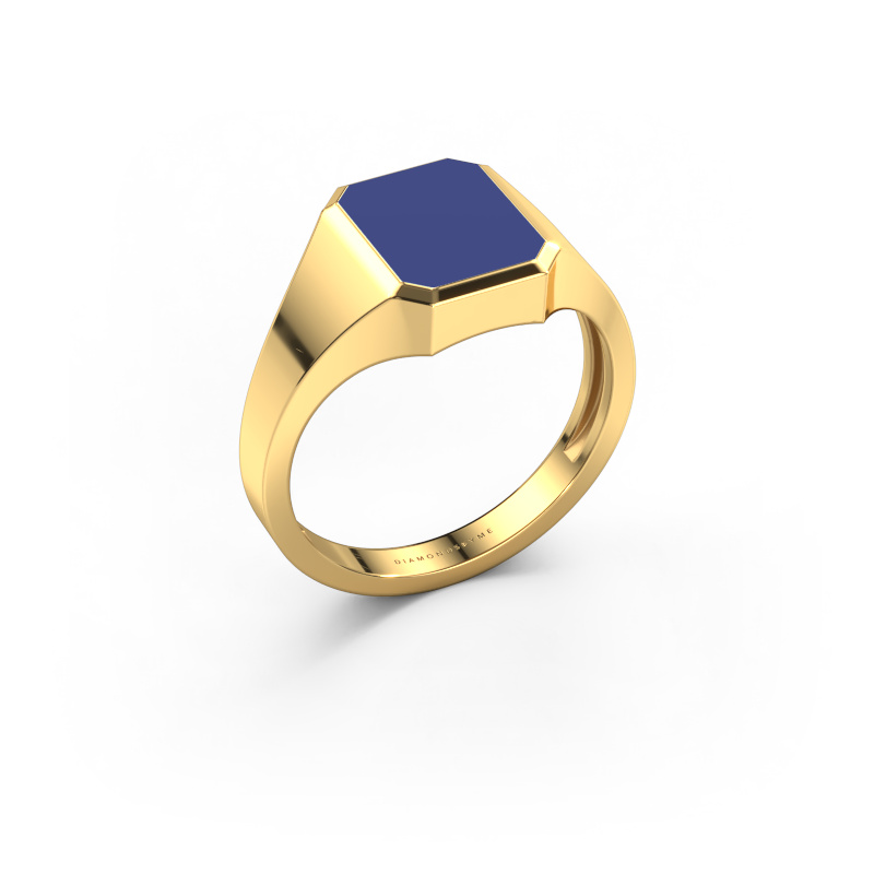 Image de Bague pinky Lars 1 light 585 or jaune émail bleu 10x8 mm
