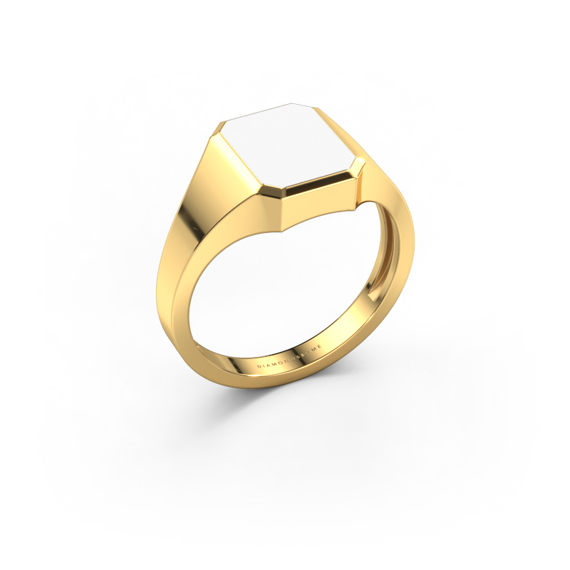 Image de Bague pinky Lars 1 light 585 or jaune émail blanc 10x8 mm