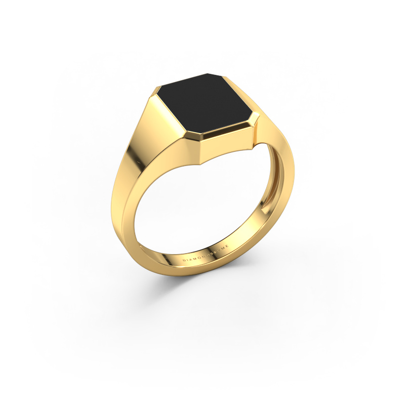 Image de Bague pinky Lars 1 light 585 or jaune émail noir 10x8 mm