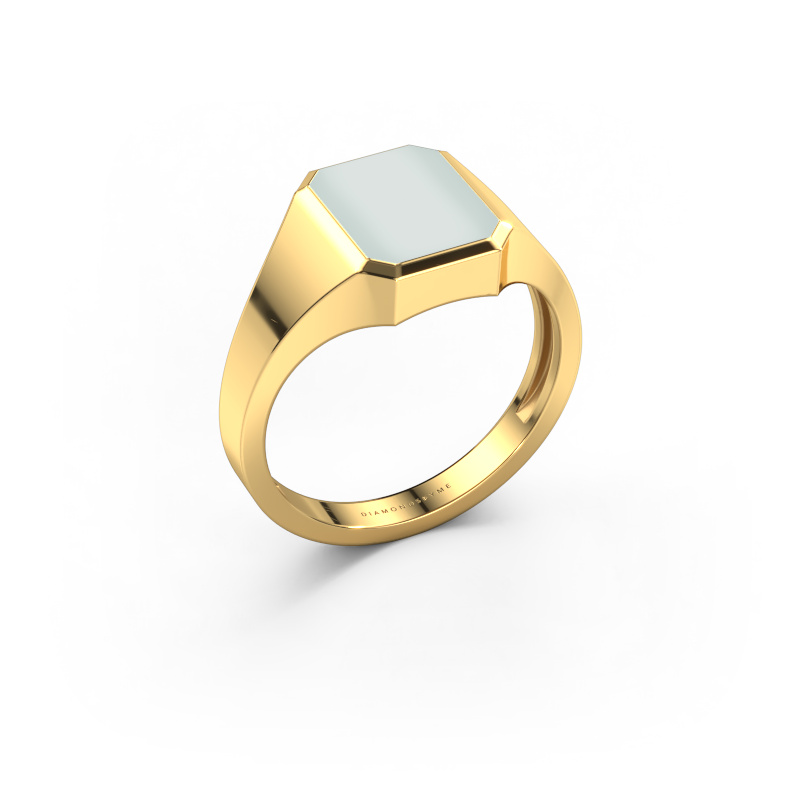 Image of Pinky ring Lars 1 light 585 gold Green sardonyx 10x8 mm