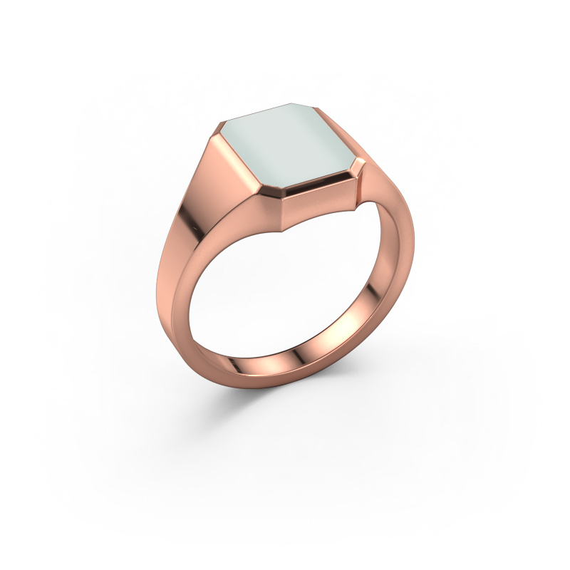 Image of Pinky ring Lars 1 585 rose gold Green sardonyx 10x8 mm