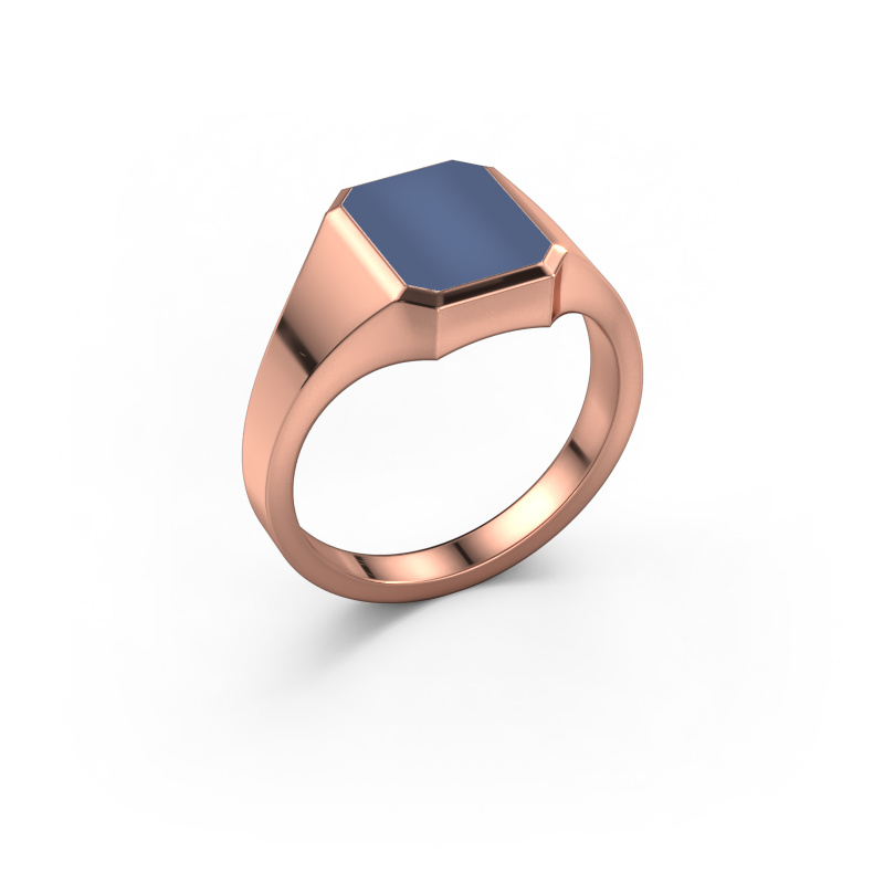 Image of Pinky ring Lars 1 585 rose gold Blue sardonyx 10x8 mm