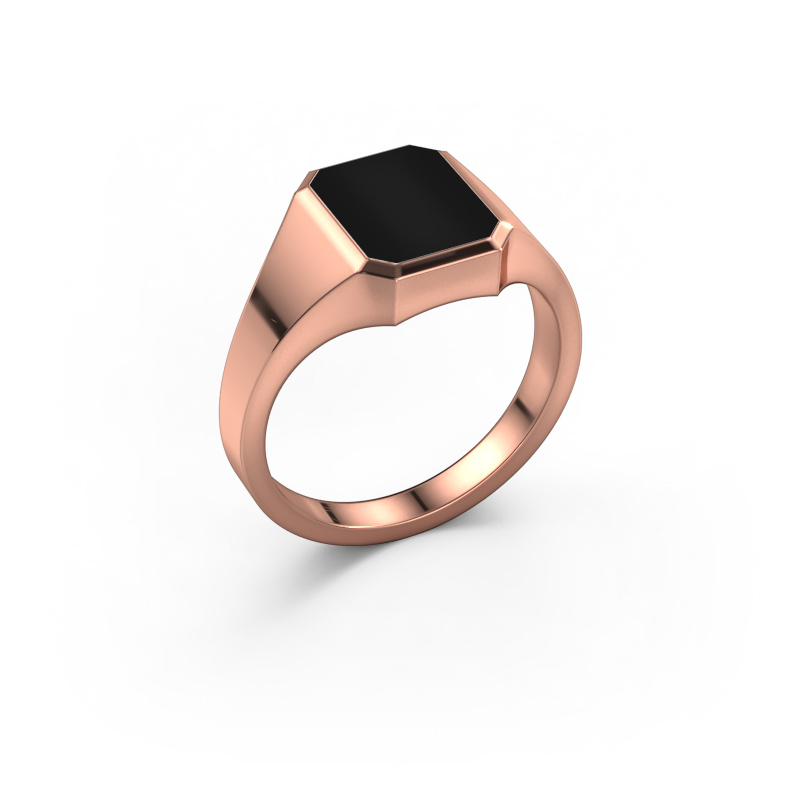 Image of Pinky ring Lars 1 585 rose gold Onyx 10x8 mm