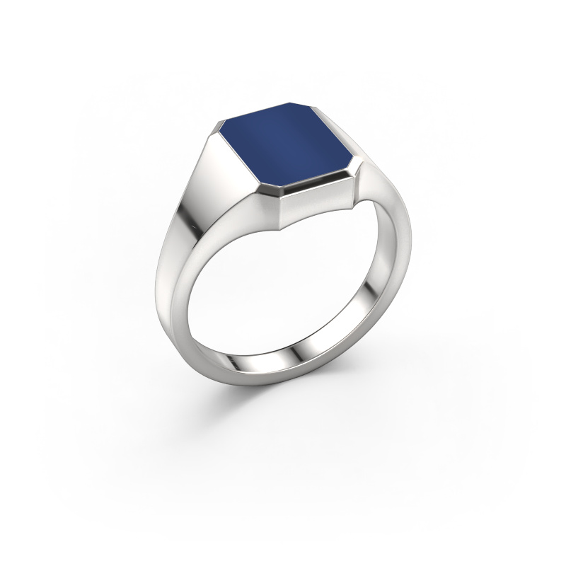 Afbeelding van Pinkring Lars 1 950 platina Lapis lazuli 10x8 mm
