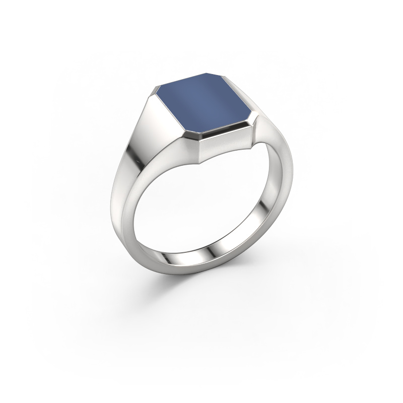 Bild von Pinky Ring Lars 1 950 Platin Blau Lagenstein 10x8 mm