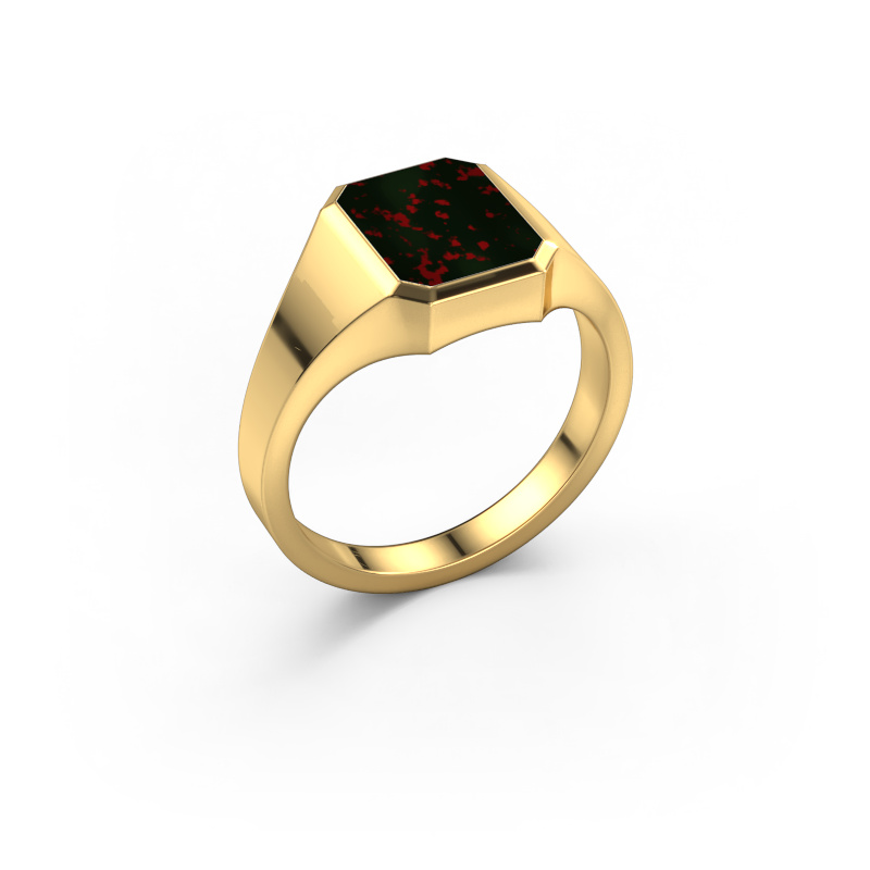 Bild von Pinky Ring Lars 1 585 Gold Heliotrop 10x8 mm