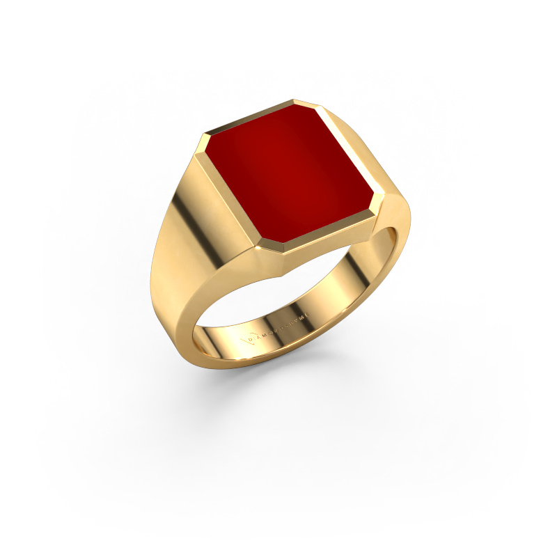Image of Signet ring Lars 2 585 gold Carnelian 12x10 mm