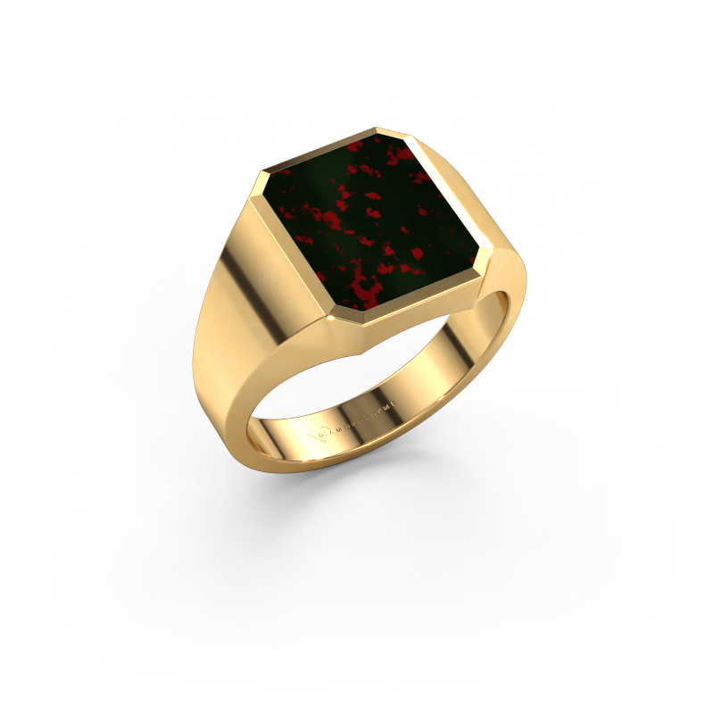 Image of Signet ring Lars 2 585 gold Bloodstone 12x10 mm