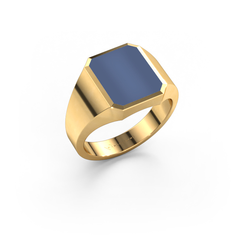 Image of Signet ring Lars 2 585 gold Blue sardonyx 12x10 mm