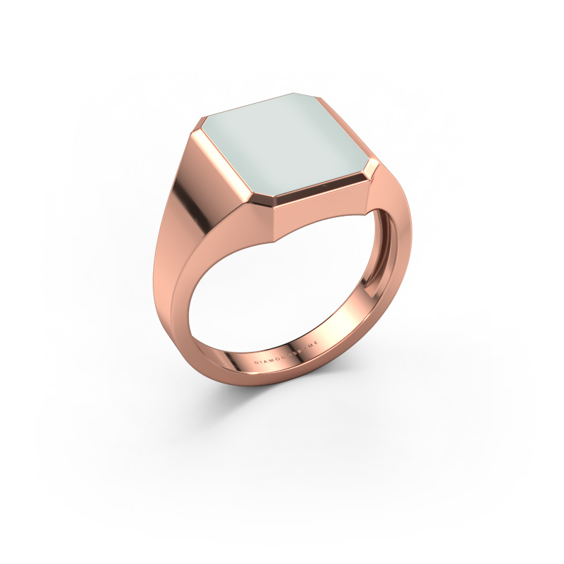 Afbeelding van Zegelring Lars 2 light 585 rosé goud Groene lagensteen 12x10 mm