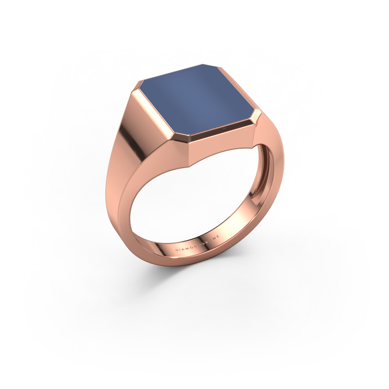 Image of Signet ring Lars 2 light 585 rose gold Blue sardonyx 12x10 mm