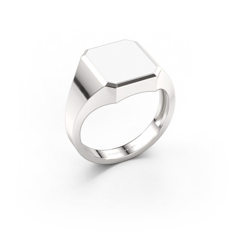 Bild av Signetring Lars 2 light 950 platina Vit emalj 12x10 mm