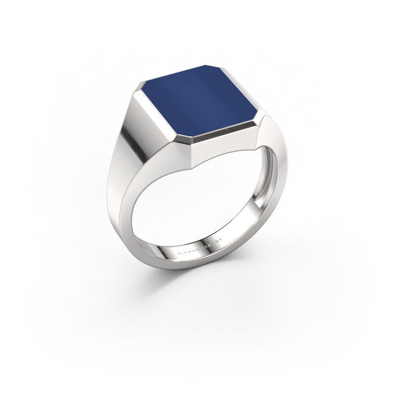Image of Signet ring Lars 2 light 950 platinum Lapis 12x10 mm