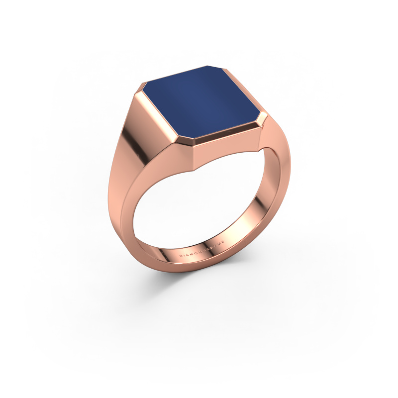 Image de Chevalière Lars 2 585 or rose Lapis lazuli 12x10 mm