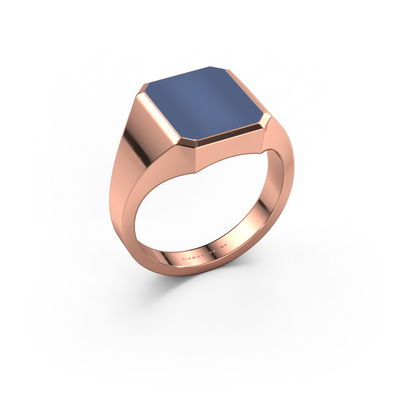 Image of Signet ring Lars 2 585 rose gold Blue sardonyx 12x10 mm