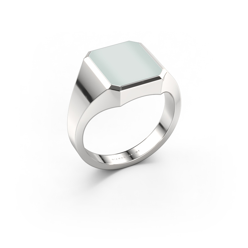 Image of Signet ring Lars 2 950 platinum Green sardonyx 12x10 mm
