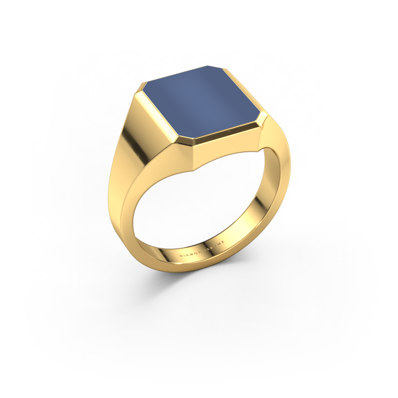 Afbeelding van Zegelring Lars 2 585 goud Blauw lagensteen 12x10 mm