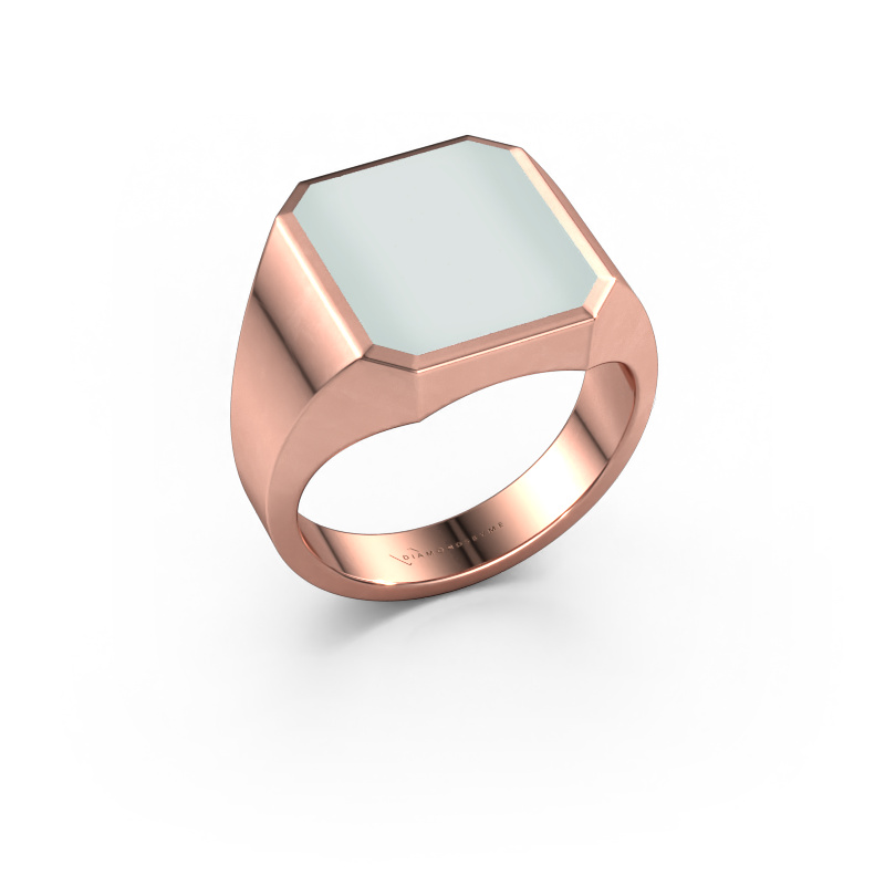 Bild von Siegelring Lars 3 585 Roségold Grüner Lagenstein 14x12 mm