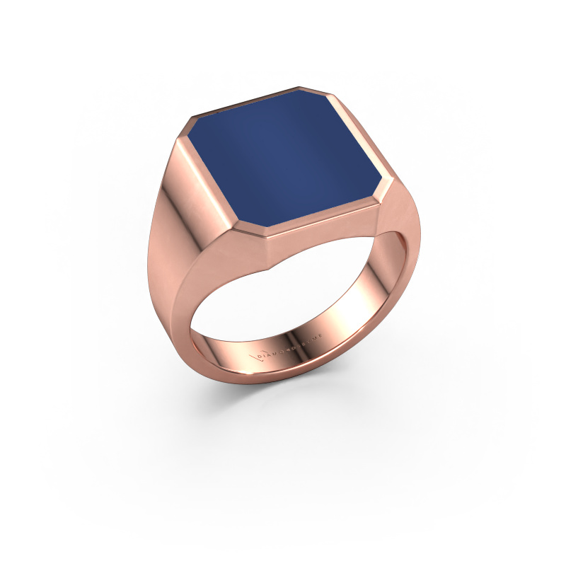 Image of Signet ring Lars 3 585 rose gold Lapis 14x12 mm