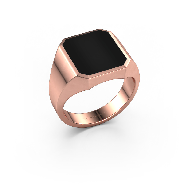 Image of Signet ring Lars 3 585 rose gold Onyx 14x12 mm