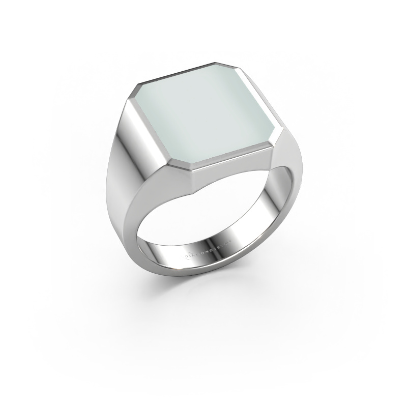Image of Signet ring Lars 3 950 platinum Green sardonyx 14x12 mm