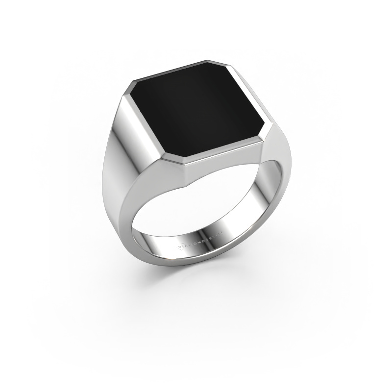 Image de Chevalière Lars 3 950 platine Onyx 14x12 mm