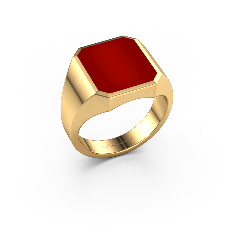 Image of Signet ring Lars 3 585 gold Carnelian 14x12 mm