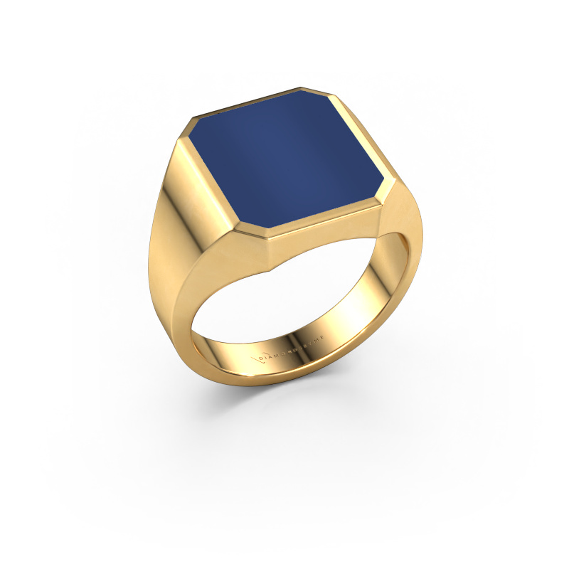 Image de Chevalière Lars 3 585 or jaune Lapis lazuli 14x12 mm