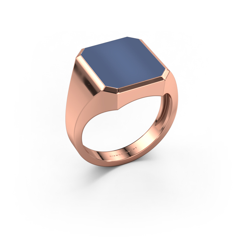Image of Signet ring Lars 3 light 585 rose gold Blue sardonyx 14x12 mm