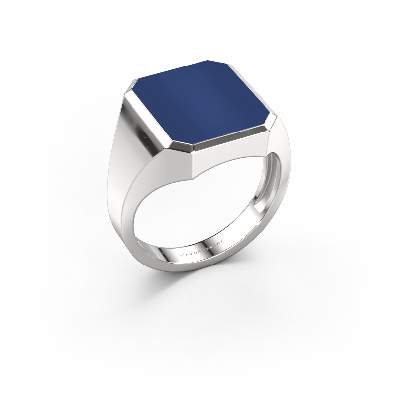 Image of Signet ring Lars 3 light 950 platinum Lapis 14x12 mm