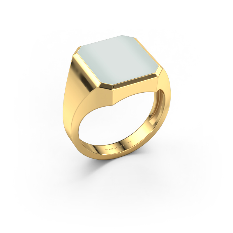 Image of Signet ring Lars 3 light 585 gold Green sardonyx 14x12 mm