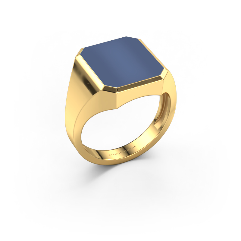 Image of Signet ring Lars 3 light 585 gold Blue sardonyx 14x12 mm