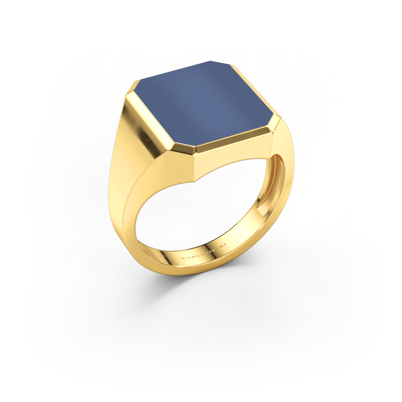 Lars 3 light | signet ring · gold · 14x12 mm blue sardonyx