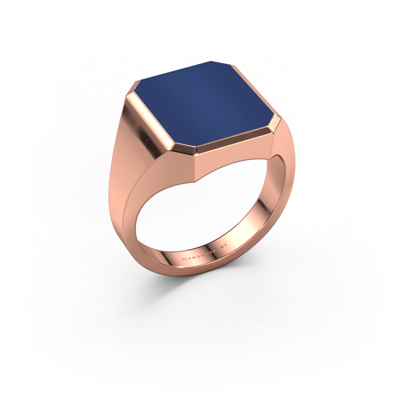 Image of Signet ring Lars 3 585 rose gold Lapis 14x12 mm