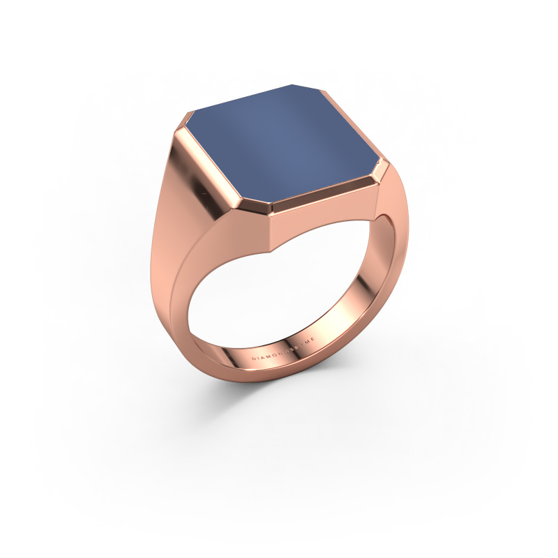 Image of Signet ring Lars 3 585 rose gold Blue sardonyx 14x12 mm