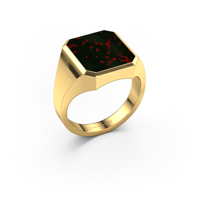 Image of Signet ring Lars 3 585 gold Bloodstone 14x12 mm