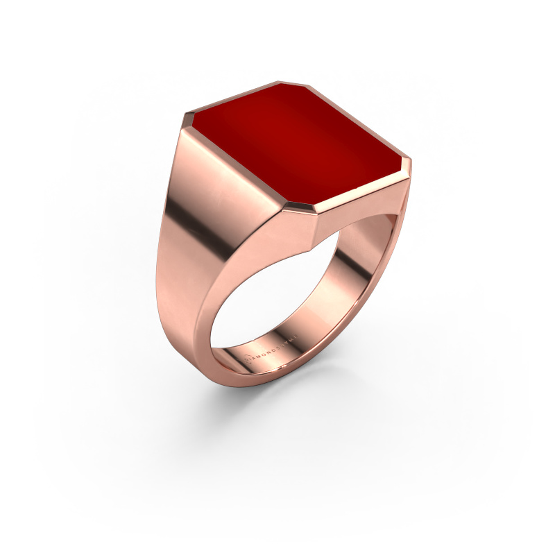 Image of Signet ring Lars 4 585 rose gold Carnelian 15x12 mm