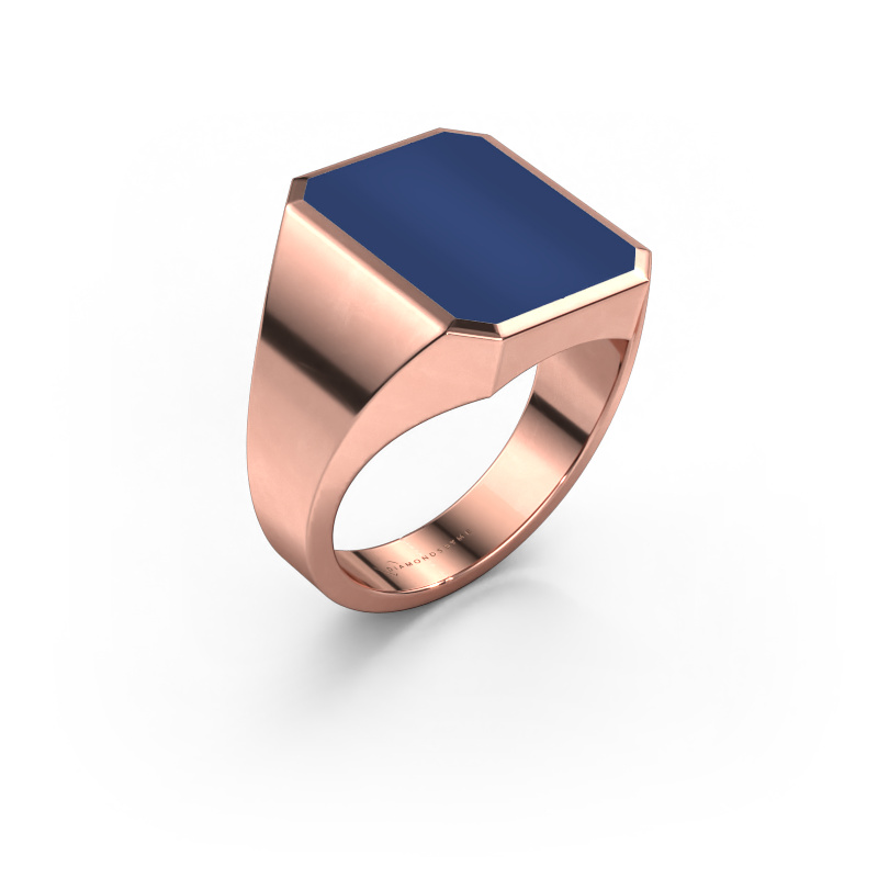 Image of Signet ring Lars 4 585 rose gold Lapis 15x12 mm