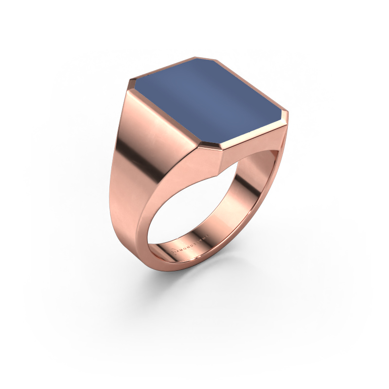 Image of Signet ring Lars 4 585 rose gold Blue sardonyx 15x12 mm