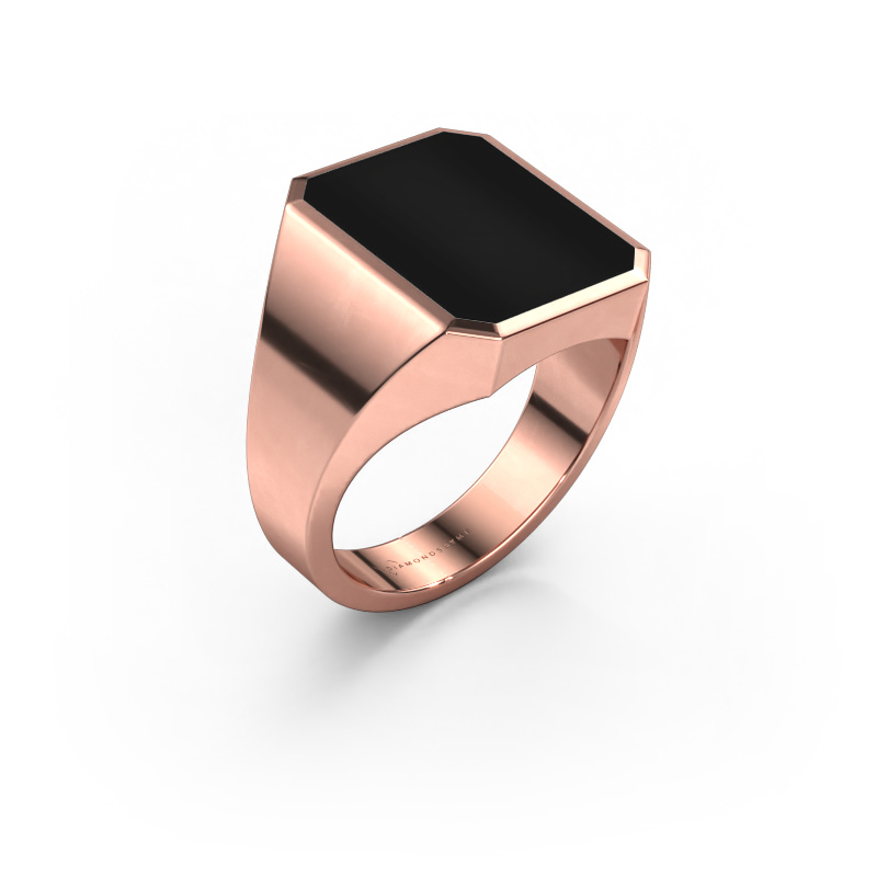 Image of Signet ring Lars 4 585 rose gold Onyx 15x12 mm