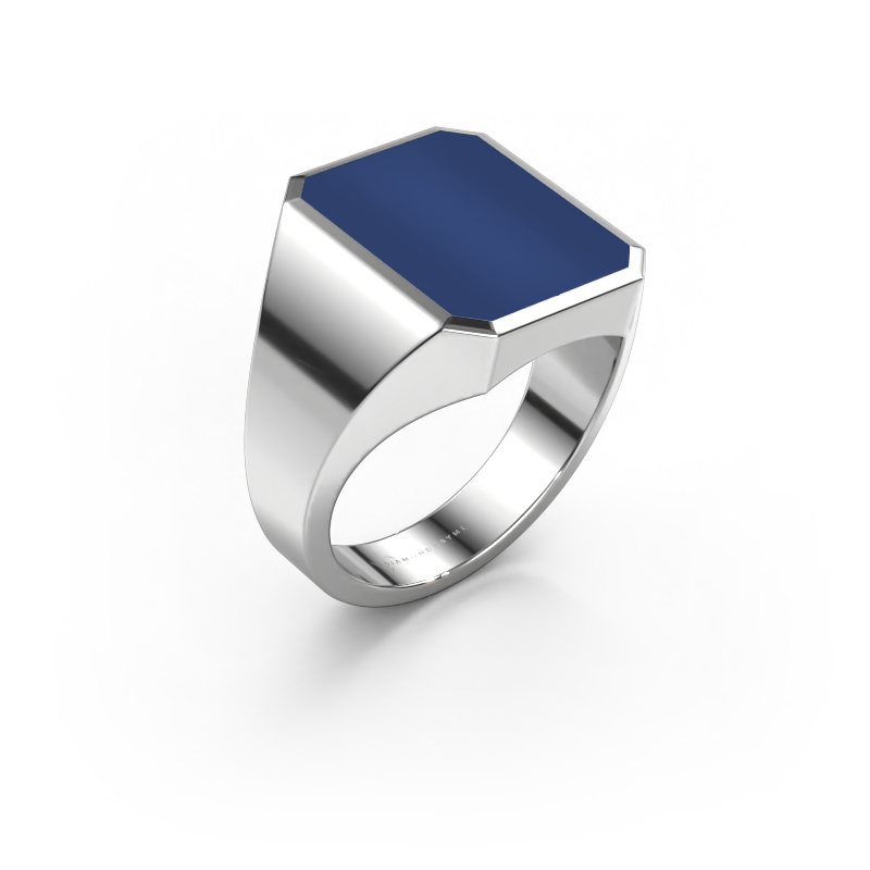 Image of Signet ring Lars 4 950 platinum Lapis 15x12 mm